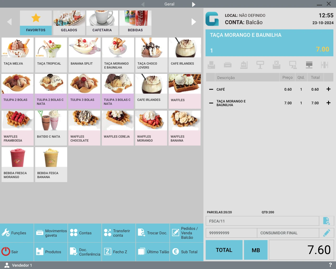 Software de faturação para Gelatarias