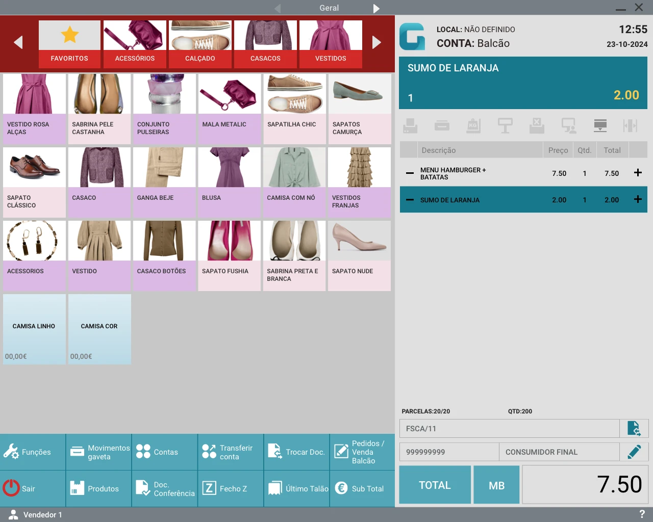 Software de faturação para lojas de roupa, Prontos a vestir